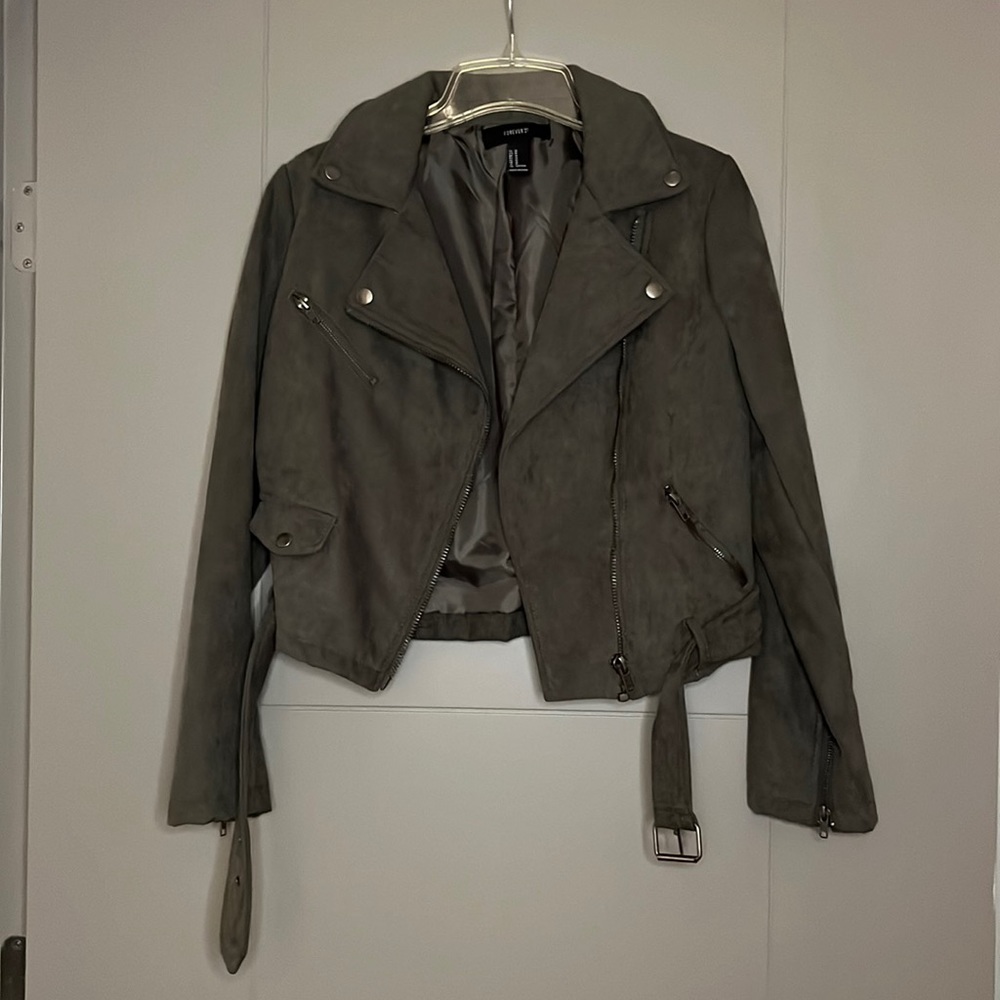 Gray Suede Forever 21 Jacket. Size Medium.